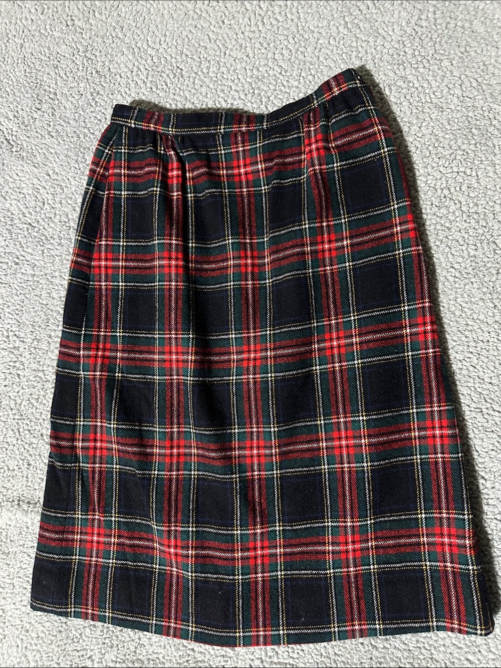 Vintage Authentic Stewart Tartan Plaid Wool Blend Midi Skirt Women’s Size 8